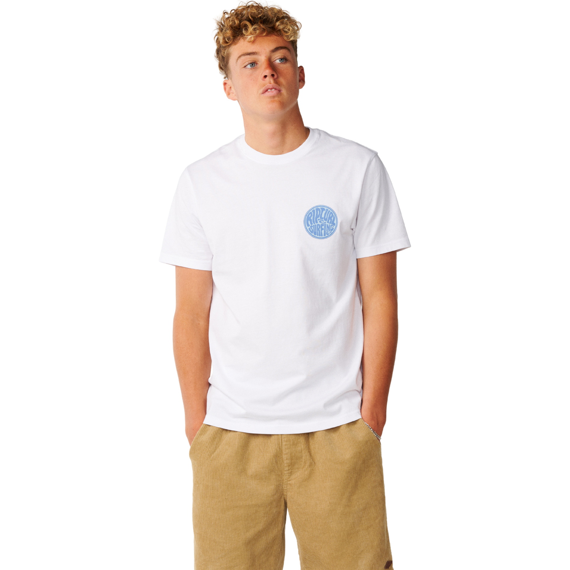 2026 Rip Curl Mens Streamline Chest Logo T-Shirt 13KMTE - White